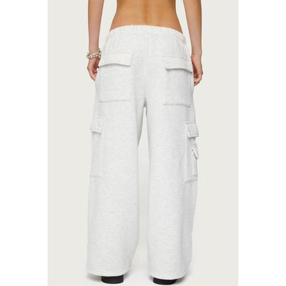 Petite Wide Leg Cargo Sweatpants